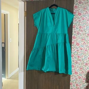 Sandra Darren size XL green tiered dress